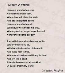 I Dream A World Where Man No Other Man Will Scorn Where Love Will Bless The Earth Peace Poems Earth Poems Romantic Poems