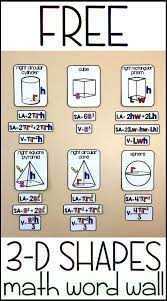 Free Math Word Wall Volume And Surface Area Math Word Walls Math Words Math Classroom Decorations