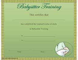 Babysitter Training Certificate Printable Certificate Printable Certificates Babysitting Classes Babysitter