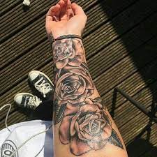 Tattoos On Instagram Sleeve Goals Inkspiringtattoos Rose Tattoos For Men Arm Tattoos For Guys Rose Tattoo Sleeve