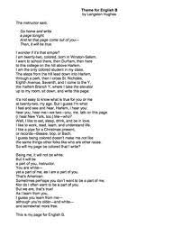 Theme For English B By Langston Hughes Lessons Analysis Amp Writing From Mrs Scott 039 S Clasroom On Teac Langston Hughes Lessons Langston Hughes Lesson
