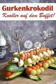 Gurkenkrokodil Witzige Buffetidee Kinderparty Essen Silvester Essen Leckere Gesunde Rezepte