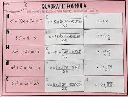 Free Quadratic Formula Activity Mrs Newells Math Quadratics Quadratic Formula Solving Quadratic Equations