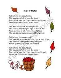Fall Poem Freebie Fall Is Here Poetry For Kids Autumn Poems Fall Is Here