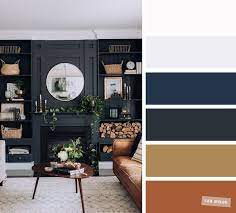 The Best Living Room Color Schemes Brown Gold Dark Blue Palette Blue Living Room Color Brown And Blue Living Room Room Color Schemes