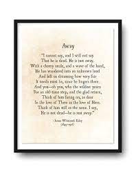James Whitcomb Riley Away Poem He Is Away Funeral Poem Etsy In 2021 Funeral Poems Moving On Quotes Letting Go James Whitcomb Riley
