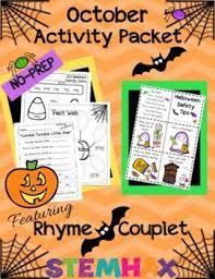 October Poetry And More No Prep Activity Packet Couplet Rhyme Short A Halloween Pu Halloween Activities Halloween Lesson Halloween Activities For Kids