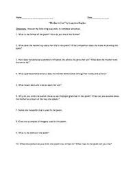 Mother To Son By Langston Hughes Poem Questions And Ppt Lesson Langston Hughes Poems Poem Mother To Son Poems