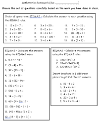 Bidmas Bodmas Homework Or Worksheet With Answers Lesson Planned A Marketplace For Teaching Resources Basic Math Worksheets Subtraction Word Problems Math Worksheets