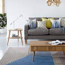 Image Result For Gray Blue Interior Mid Century Modern Living Room Scandi Living Room Furniture Living Room Colors