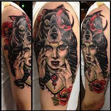 Woman With Wolf Headdress Neo Traditional Tattoo Neo Traditional Tattoo Tattoos Tattoos For Women