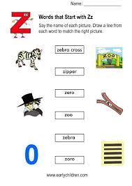 Starting with the letter a. Matching Pictures To Words Started With Z Words Ending In J Words Letter Z