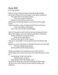Fern Hill By Dylan Thomas 1946 Themes Time Change Coming Of Age Fern Hill Fern Hill Poem Dylan Thomas