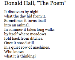Donald Hall The Poem Poems Words Poetry