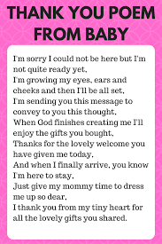 Thank You Poem From Baby Cutest Baby Shower Ideas Baby Shower Poems Cute Baby Shower Ideas Baby Shower Wording