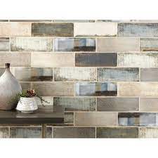 Wheatside Blue Ceramic Tile In 2021 Ceramic Tiles Rustic Kitchen Backsplash Rustic Tile
