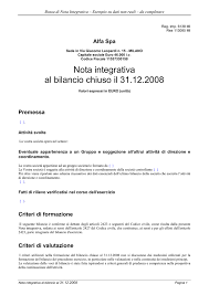 Esempio Di Nota Integrativa Pdf A 1b