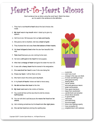 Printable Heart To Heart Idioms Valentine Words Idioms Valentines Printables Free