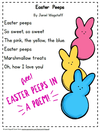 Color And Black White Versions I May Add More Easter Poems So Grab This Now While It S Free Tpt Free Lessons Easter Peeps Fun Language Arts