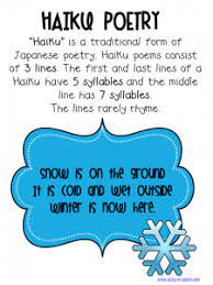 Haiku Based On Snowflake Bently Haiku Poems For Kids Teaching Writing Elementary Writing