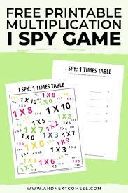 This Free Multiplication I Spy Printable Game Is Perfect For Kids Who Love Math And Or Need To Practice Times Tab Printable Math Games Spy Games For Kids I Spy