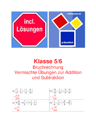 Bruchrechnung Addition Und Subtratkion Von Bruchen Vermischte Aufgaben Incl Losungen Unterrichtsmaterial Im Fach Mathematik Bruchrechnen Mathematikunterricht Dezimalzahlen