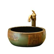 antique bronze round shaped ceramic