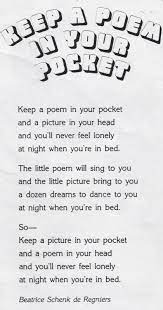 Elementary School Enrichment Activities Keep A Poem In Your Pocket Kids Poems Funny Poems For Kids Poetry For Kids
