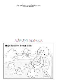 With free printable dotty color cards! Get Well Soon Colouring Card 4