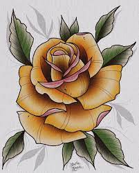 Darin Blank On Instagram Rose From This Morning Tattoo Tattoos Tattooed Tatto In 2020 Neo Traditional Roses Traditional Rose Tattoos Yellow Rose Tattoos