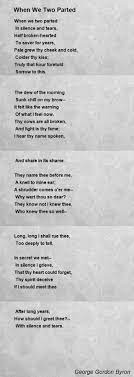 When We Two Parted Poem By George Gordon Byron Poem Hunter Broken Heart Poems Poems Mary Oliver Poems