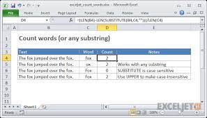 Excel Formula Count Specific Words In A Cell Exceljet