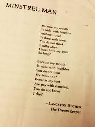 Minstrel Man Langston Hughes Writing Poetry Pretty Words Words