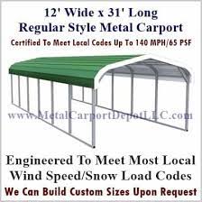 Wide, & from 21 ft. 12 X 31 Metal Carport Regular Style Roof Sale Price 1 745 00