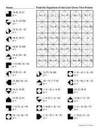 Finding The Equation Of A Line Given Two Points Color Worksheet Color Worksheets Worksheets Geometry Activities