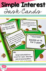 Simple Interest Task Cards Simple Interest Task Cards Middle School Math