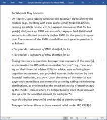 Sample penalty abatement letter to irs to waive tax penalties. How To Fix A Botched Rmd To Avoid The 50 Penalty