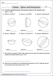 Volume Of A Sphere Worksheets Volume Composite Shapes Sphere