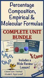 Percent Composition Empirical Molecular Formulas Mega Unit Bundle Chemistry Lessons Teaching Chemistry Middle School Chemistry