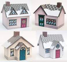 Christmas Time Christmas Village Paper Model By Brother This Beautiful Winter Village Papercraft Will Give Glitter Houses Paper Houses Putz Houses