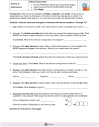 Select the electron configuration tab. Student Exploration Electron Configuration Pdf Free Download