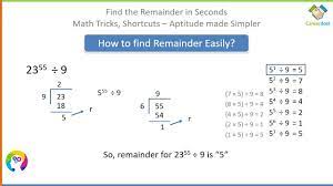 How To Find Remainder In Seconds Without Using Calculator Basics Examples Shortcuts Math Tricks Math Tricks Math Basic