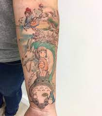 Ghibli Sleeve By Tattoojune Latattoo Latattooartist Latattoostudio Latattooshop Watercolortattoo Wctattoos S Spirited Away Tattoo Ghibli Tattoo Tattoos