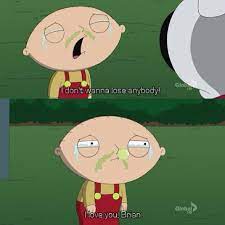 looking at rupert, whose leg has been sewn back on i say, what happened to his leg? Stewie Kidnaps Brian Family Guy Family Guy Cartoon Family Guy Stewie Family Guy Funny