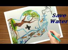 Save Water Save Life Step By Step Painting In A Easy Way Easy Trick To Draw Youtube Save Water Poster Drawing Save Water Poster Save Water Drawing