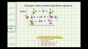 Ex 1 Solve An Equation With Fractions With Variable Terms On Both Sides Solving Linear Equations Solving Fractions