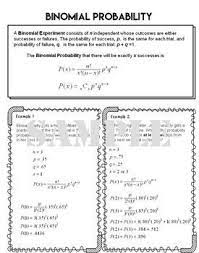 Binomial Probability Distribution Notes Practice Statistics Distance Learning Probability Statistics Math Guided Notes