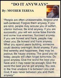 Do It Anyway Mother Teresa Quotes Inspirational Quotes Mother Teresa