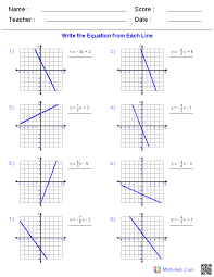 Writing Linear Equations Worksheets Writing Linear Equations Graphing Linear Equations Writing Equations