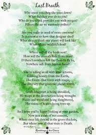 Last Breath Nature Poem Earth Poems Mother Earth Poem
